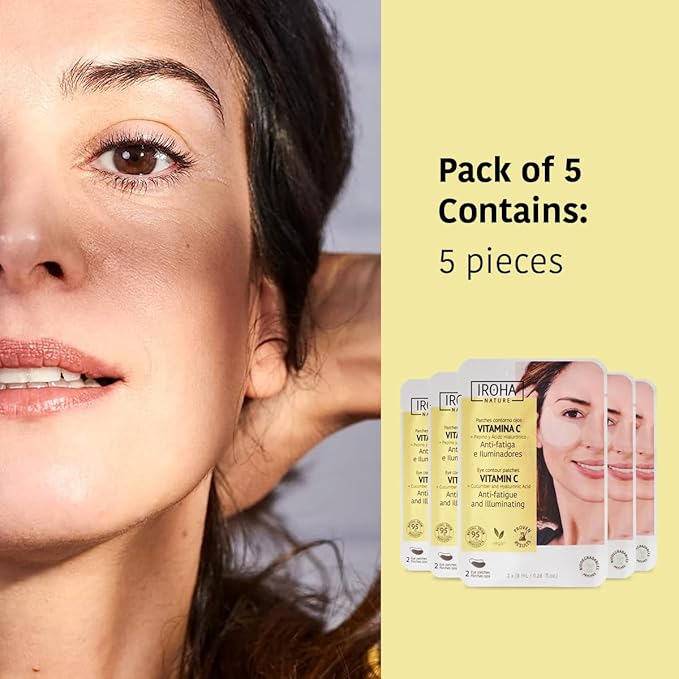 Eye Masks for Anti-Fatigue & Illuminating, Pack of 5 Pairs - Reduces Dark Circles, Puffiness - Hydrating with Vitamin C, Cucumber, Hyaluronic Acid - Vegan, Cruelty-Free Skincare Treatment-BrightBean Baby