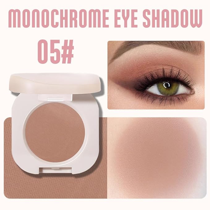 Pressed Single Matte Eyeshadow Palette, Brown eyeshadow For Old Women, Pigmented Waterproof Sombras Para Ojos, Single Pressed Powder Vegan, Talc, Paraben & Cruelty Free(05)
