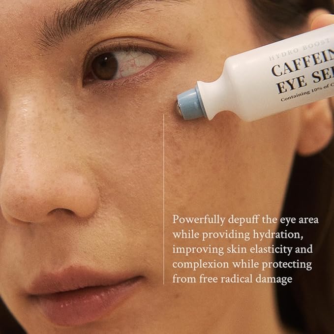 Hydro Boost Caffeine Eye Serum (0.33 fl.oz./10ml) - With 10% Caffeine Solution, Niacinamide & Hexapeptide-8, Depuff, Elasticity, Antiwrinkle and Brightening-BrightBean Baby