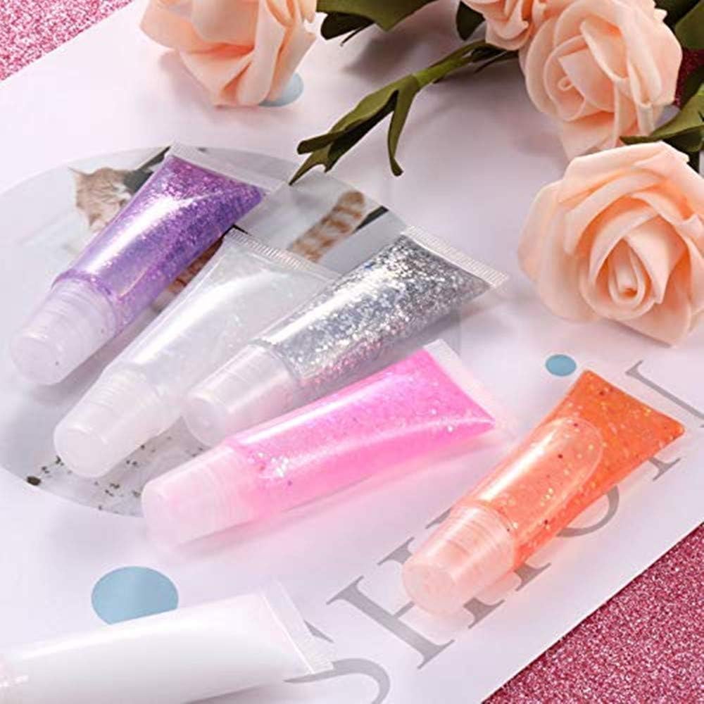 JIAKAI 10ml Mini Clear Refillable Empty Tubes Lip Gloss Balm Container,Soft Tubes Makeup Box,Shampoo Samples Empty Tubes with Screw Cover (20pcs)-BrightBean Baby