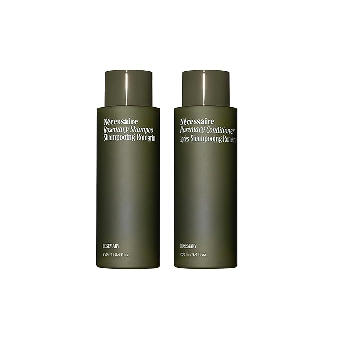 Nécessaire Rosemary Hair Duo - Rosemary Shampoo and Conditioner for Women + Men. Rosemary Oil + Proteins For Stronger Hair. Good for All Hair Types/Textures. 250 ml / 8.4 fl oz-BrightBean Baby