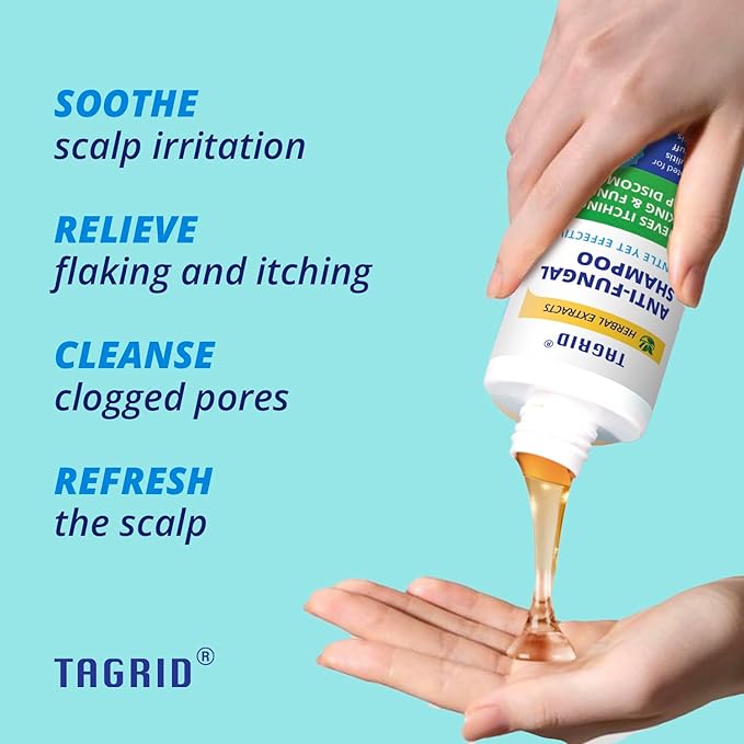 TAGRID Anti-Fungal Shampoo 300mL – Scalp Treatment for Psoriasis, Seborrheic Dermatitis, Folliculitis, Dandruff & Itchy Flaky Scalp – Soothing Plant-Based Formula for Men & Women-BrightBean Baby