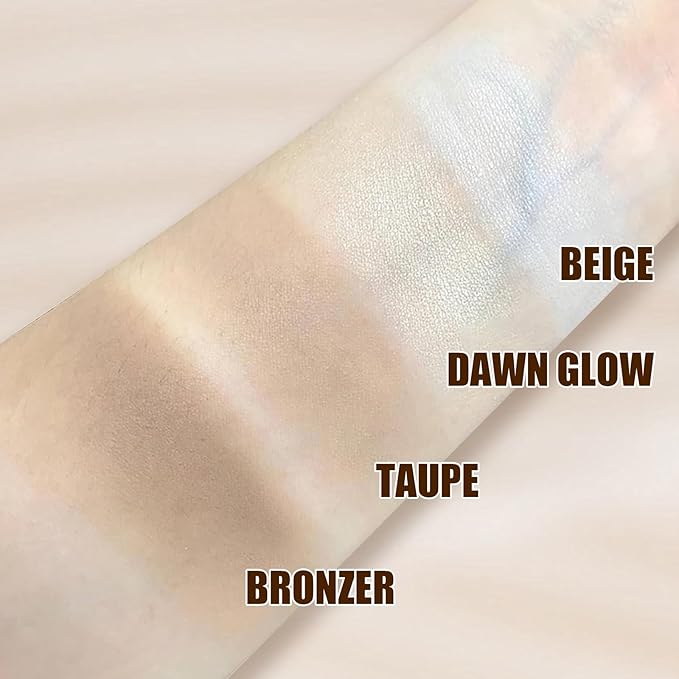 Gray Brown Contour Palette,Stereo Nose Side Shadow Matte Highlighting Shadow Finish Palette, Natural,Low Saturation Makeup Contour Face Palette