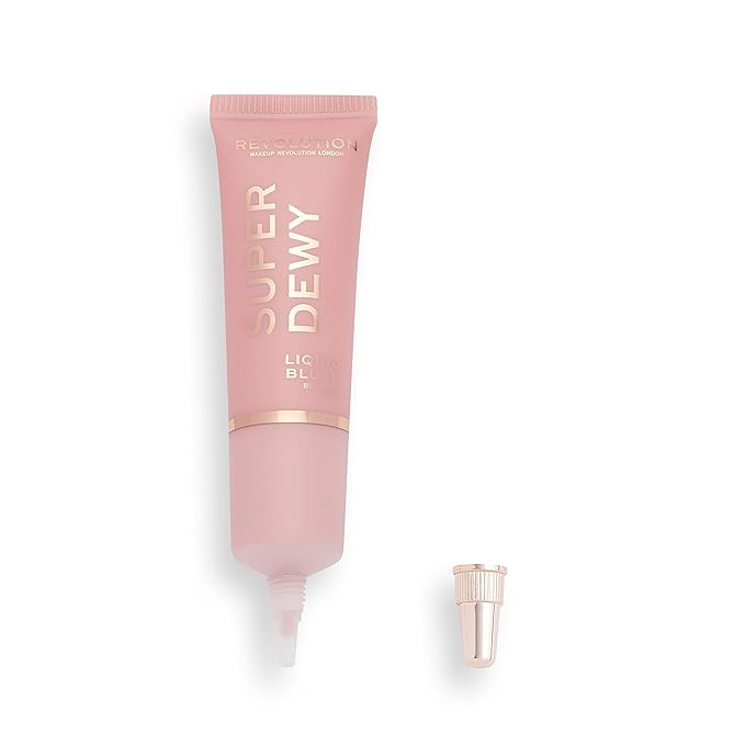 Makeup Revolution Superdewy Liquid Blush, Lightweight Buildable & Blendable Blusher for Cheeks, Ultra Pigmented, Vegan & Cruelty Free, Blushing In Love, 0.5fl.oz-BrightBean Baby