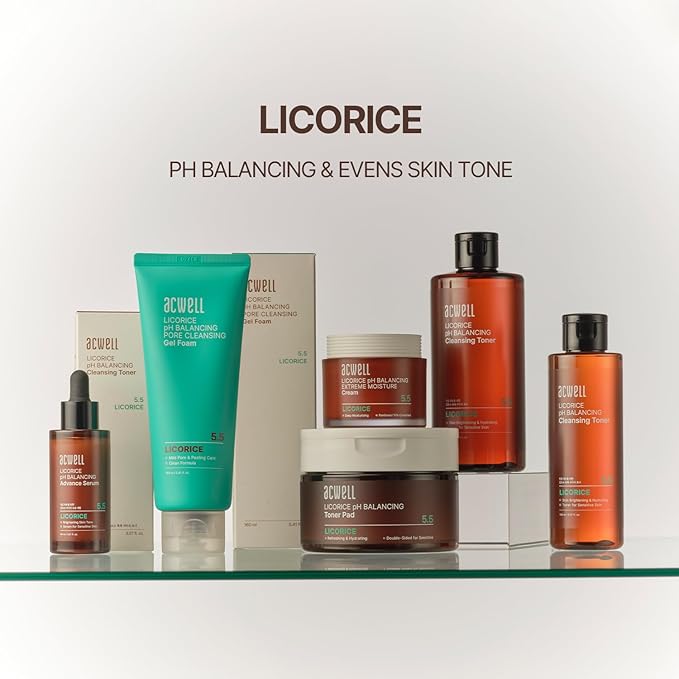 ACWELL Licorice pH Balancing Korean Toner for Cleansing 10.14 fl.oz. - Alcohol-Free PH5.5 Hydrating Facial Astringent - Skin Clarifying & Hydration Boosting Toner-BrightBean Baby