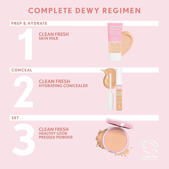 COVERGIRL Clean Fresh Pressed Powder, Light, 0.35 Oz-BrightBean Baby