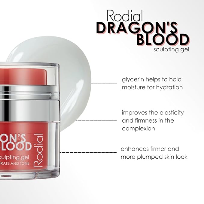 Rodial Dragon's Blood Sculpting Gel 0.3 fl oz - Rejuvenating, Ultra-Hydrating Face Cream - Refreshing Gel/Cream Formula - Triple Action Collagen Formula for a Firmer, Tighter and Smoother Skin Look-BrightBean Baby