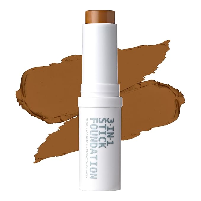Ruby Kisses Natural Full Coverage 3-In-1 Stick Foundation. Easy to Apply, Hydrating, Lightweight, Long Lasting, Concealer and Contour Stick for Face Makeup (Cappuccino)-BrightBean Baby