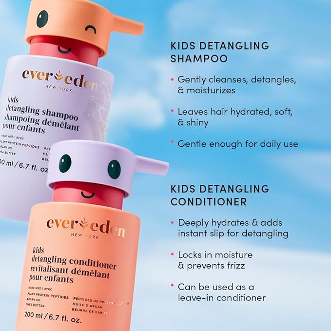 Evereden Kids Shampoo | Tear-Free Detangling Shampoo for Girls with Curly or Straight Hair | Clean, Non-Toxic, and Gentle Haircare | Sulfate-Free, Hypoallergenic, Safe for Daily Use | 6.7 fl oz-BrightBean Baby