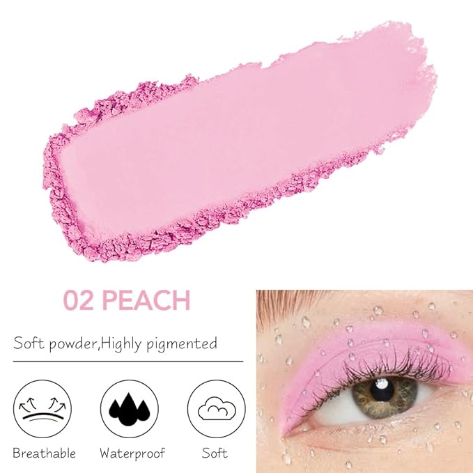 Monochrome Matte Eyeshadow Makeup Palette, Highly Pigmented Peach Pink Eyeshadow Palette, Matte Pressed Powder Eye shadow Makeup, Single Vegan Eye Shadow, Daily Evening Women Girls Eyeshadow Gift 02-BrightBean Baby