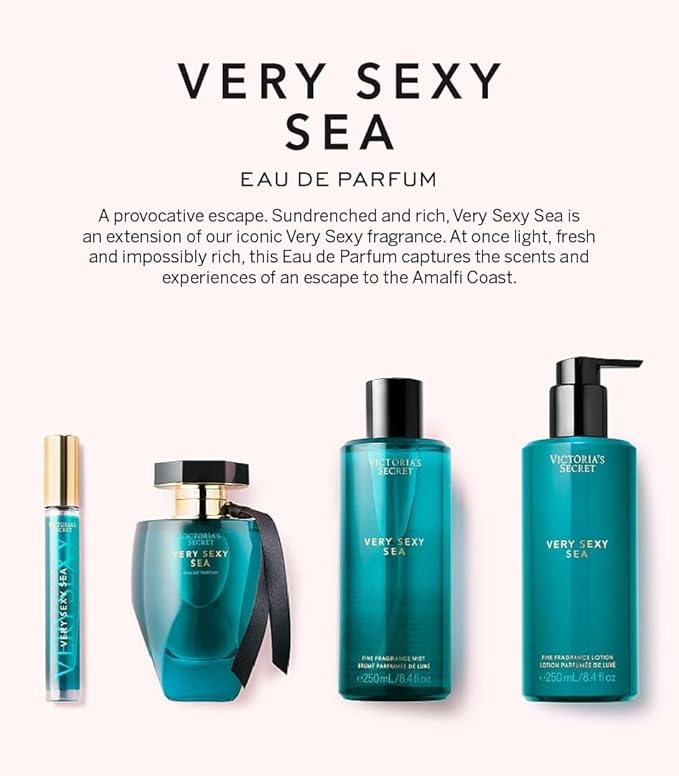 Victoria's Secret Very Sexy Sea Fragrance Mist, Notes of Italian Bergamot, Neroli Blossom & Sundrenched Cedar, Body Spray for Women (8.4 oz)-BrightBean Baby