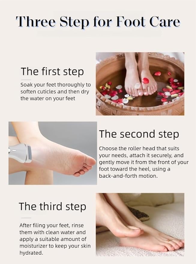 Electric Foot Callus Remover, Portable Electric Foot File with 15 in 1 Professional Pedicure Kits, Rechargeable Pedicure Tools for Foot Care, Waterproof Remover Cracked Feet & Dead Skin (Black)-BrightBean Baby