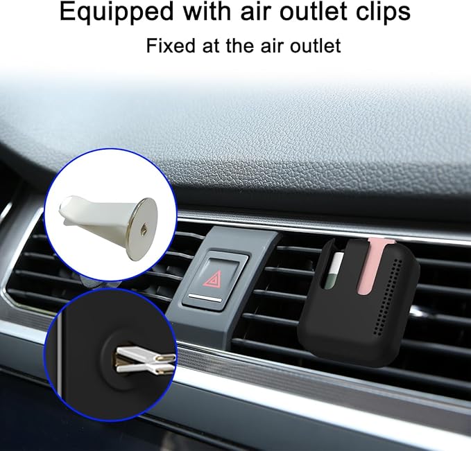 Lip Balm Chapstick Holder for Car Air Vent, Upright Washable Lip Balm Protector for Women Girls, Auto Interior Space Saving Accessories, Universal for Vehicle, Truck and More(Black)-BrightBean Baby