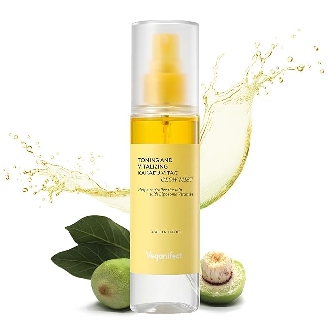 Vitamin C Mist with Niacinamide & Glutathione, Glow Mist for Dewy Skin, Makeup Setting Spray for face, Korean Skin Care, Vegan, 3.38 Fl Oz-BrightBean Baby