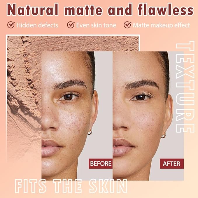 Oil Control Face Pressed Powder, Matte powder setting powder, long-lasting and waterproof loose powder, Flawless Lightweight Face Cosmetics, Cruelty-free, (06, 1 Pcs)-BrightBean Baby