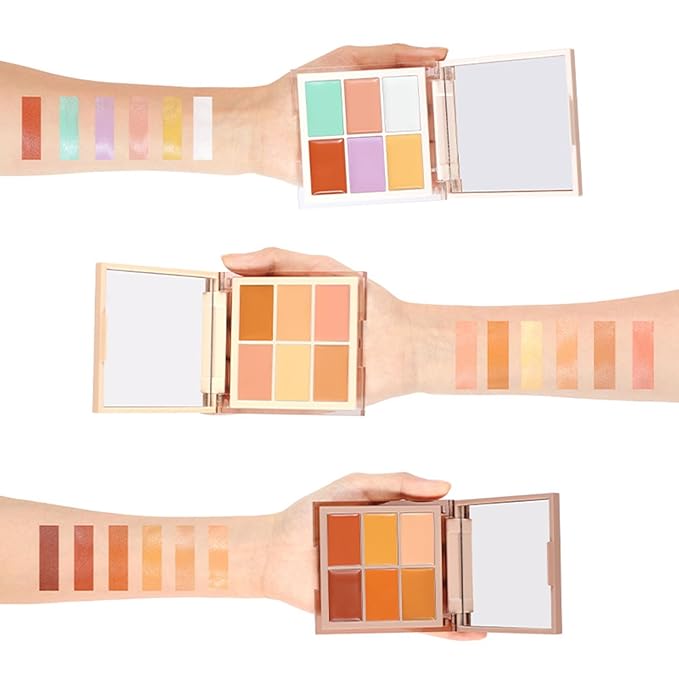MAEPEOR Face Conceal Contour Palette 6 Colors Full Coverage and Lightweight Concealer Contour Palette Waterproof Long Lasting Contour Palette (Color 03)-BrightBean Baby