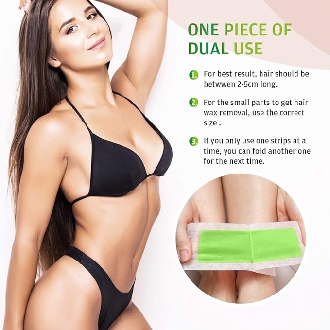 Wax Strips for Hair Removal: 80 Waxing Strips - Hair Removal Wax - Brazilian Wax Kit for Women - At Home Waxing Kit for Women - Body Legs Arms Chest Back Bikini - Bikini Hair Removal - 3 Sizes-BrightBean Baby