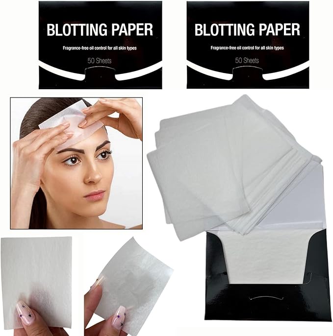 2 Pks FRAGRANCE-FREE Unscented Natural Abaca Blotting Paper - 100 Oil Blotting Sheets - Makeup Friendly UNISEX Oily Skin Shine Blotter Photography Zoom Meetings Travel Gym School - MADE IN TAIWAN-BrightBean Baby