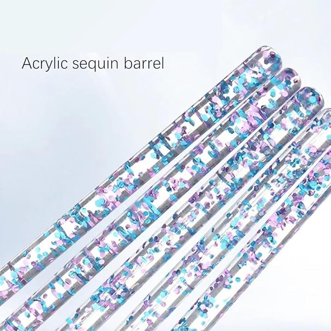 5pcs Nail Art Brushes Set, Nail Art Design Pen Painting Tools with Nail Extension Gel Brush, Nail Polish Brush, Builder Nail Gel Brush, Nail Dotting Pen Salon at Home Diy Manicure (Blue)-BrightBean Baby