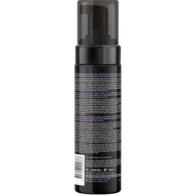 b.tan Violet Base Self Tanner Mousse | Love At First Tan - Best, 1 Hour Express Sunless Tanning Foam, Cancels Orange Tones, Dark Bronzing Glow, No Fake Tan Smell, Face & Body, 6.7 Fl Oz-BrightBean Baby