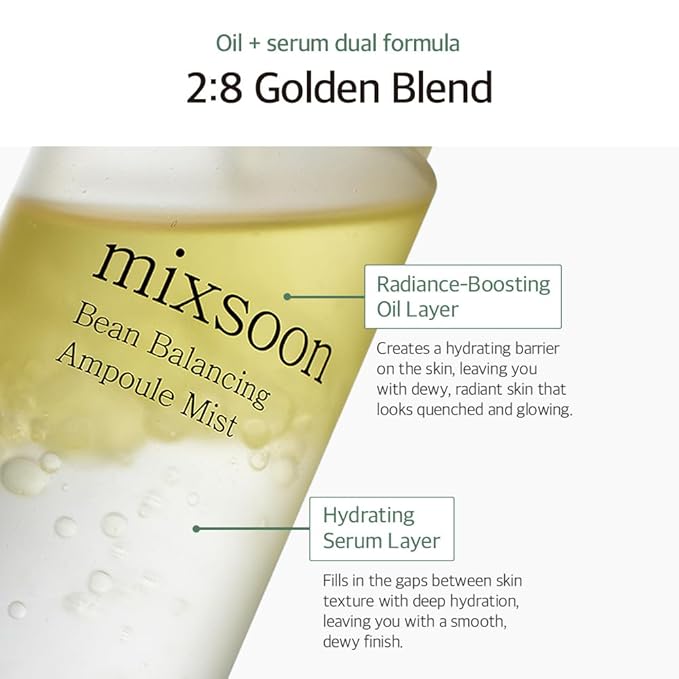 mixsoon Bean Balancing Ampoule Mist Skin moisturizer and Oil balance For Hydrated Radiance Korean Glass Skin Care 3.38 fl. oz. / 100ml-BrightBean Baby