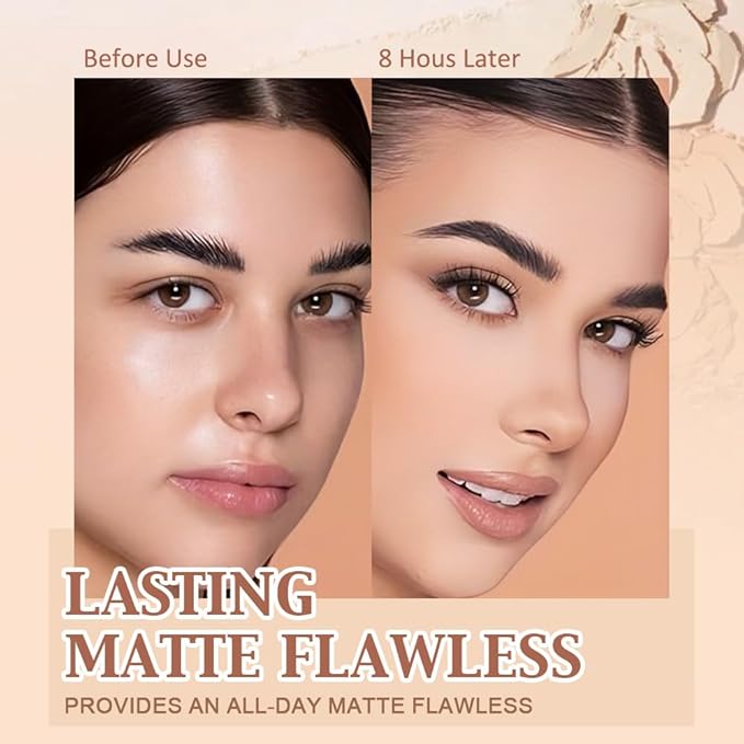 evpct Kaely Oil Control Pressed Face Powder, Get Smooth Flawless Fine Lines and Lightweight Finishing Foundation, Control Shine Long Lasting Waterproof Face Setting Powder Cosmetic, 07 True Beige-BrightBean Baby