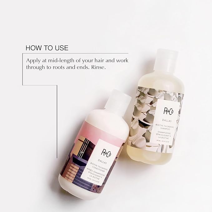 R+Co Dallas Biotin Hair Thickening Shampoo and Conditioner Set (8.5 Oz) + Deluxe Sample (.5 Oz) | For Hair Growth | Sulfate-Free | Vegan + Cruelty-Free |-BrightBean Baby