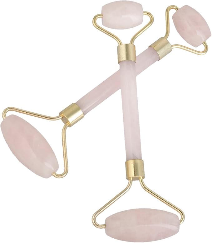 mookaitedecor Rose Quartz Roller & Gua Sha Tool for Face and Neck Massage, Facial Massager for Anti Aging-BrightBean Baby