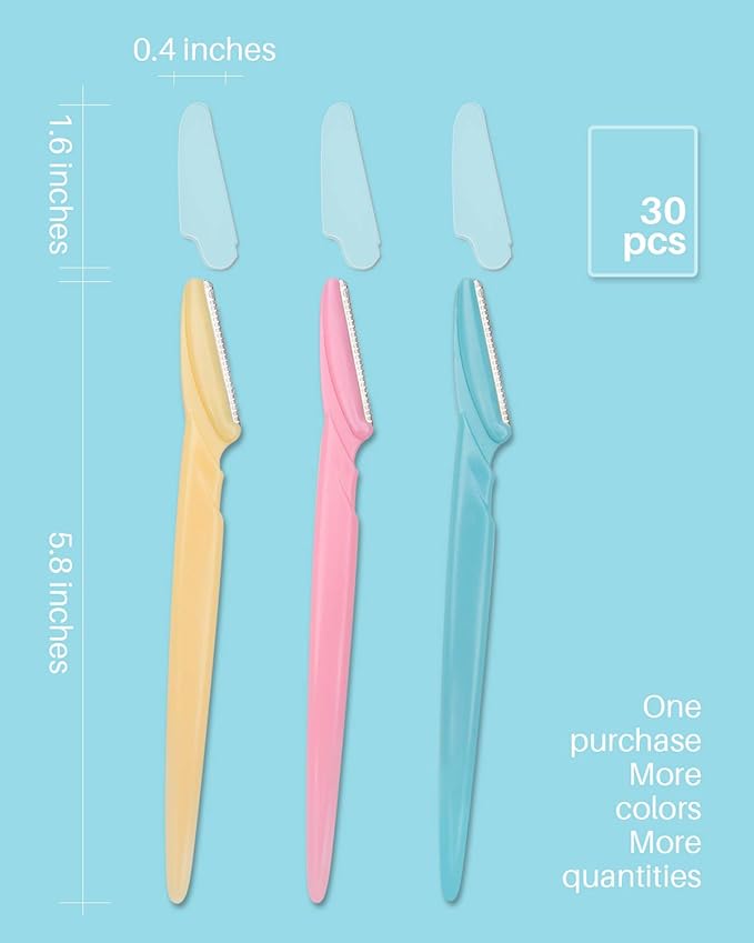 MoHern Dermaplaning Tool for Face, 30 Pcs Dermaplane Razor for Face, Multipurpose Face Razors for Women and Men, Multi-Color