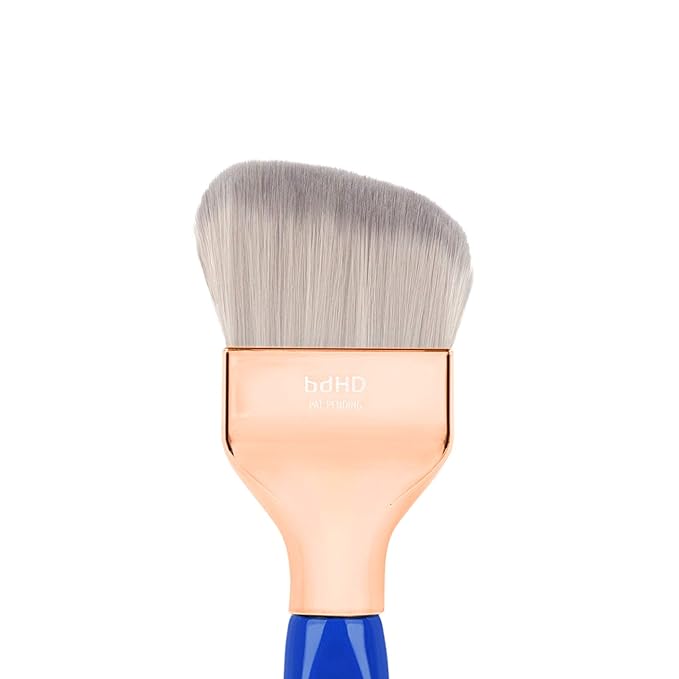 Bdellium Tools Professional Makeup Brush - Golden Triangle 971 Large Slanted Double Dome Blender - With All Vegan and Soft Synthetic Fibers, For Foundation Application & Blending (Blue, 1pc)-BrightBean Baby