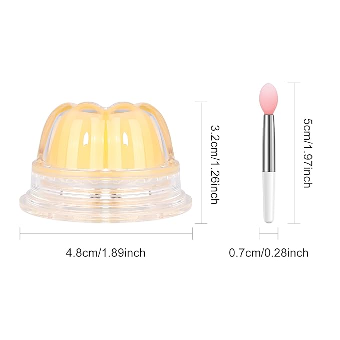 2Pc Jelly Lip Mask Overnight,Fruity Lemon Lip Sleeping Mask Day Night Repair Kawaii Lip Balm Hydrate Plump Dry Lip Scrubs Exfoliator,Lip Care Lip Moisturizer with Collagen-Lemon-BrightBean Baby