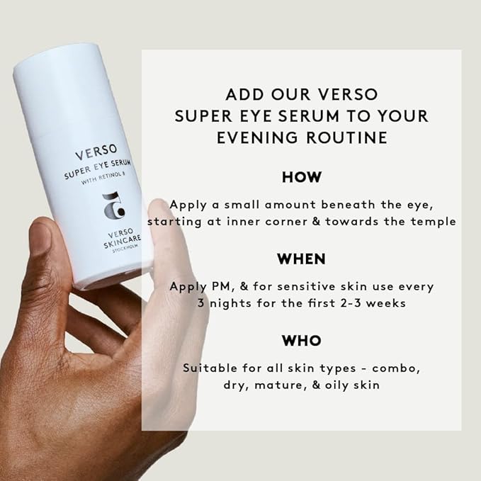 Verso Skin Care | Super Eye Serum | Rejuvenating Under Eye Serum for Youthful Skin | Eye Care Made Easy (0.67 fl oz)-BrightBean Baby