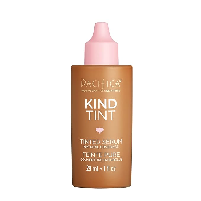 Pacifica Beauty Kind Tint Tinted Serum, Skincare, Vegan Collagen, Hyaluronic Acid, Vitamin C, Niacinamide, Caffeine, Hydrating, Lightweight Foundation, Natural Dewy Skin, Shade 06, 1 fl oz (1 Count)-BrightBean Baby