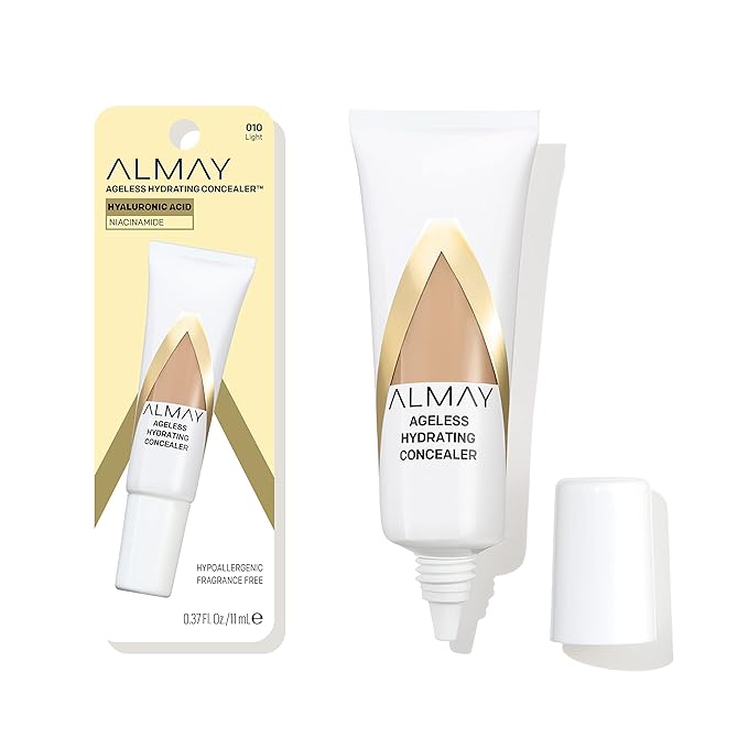 Almay Anti-Aging Concealer, Face Makeup with Hyaluronic Acid, Niacinamide, Vitamin C & E, Hypoallergenic-Fragrance Free, 010 Light, 0.37 Fl Oz (Pack of 1)-BrightBean Baby