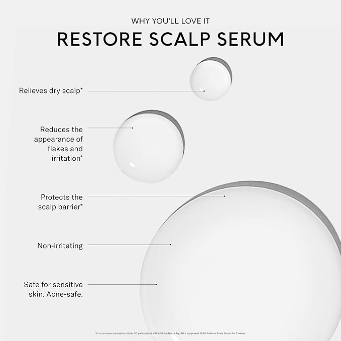 SEEN Restore Scalp Serum, Fragrance-Free - Clinically Proven, Dermatologist-Developed Hydrating Serum, Promotes Healthy Scalp, Safe for Sensitive & Eczema-Prone Skin-BrightBean Baby