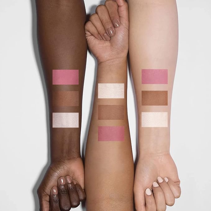 FOCALLURE Blush and Highlighter Palette,3 in 1 Contour Palette,Cruelty-Free Matte Bronzer Powder,Shimmer Illuminator Highlighters for a Glowing Look,#06-BrightBean Baby