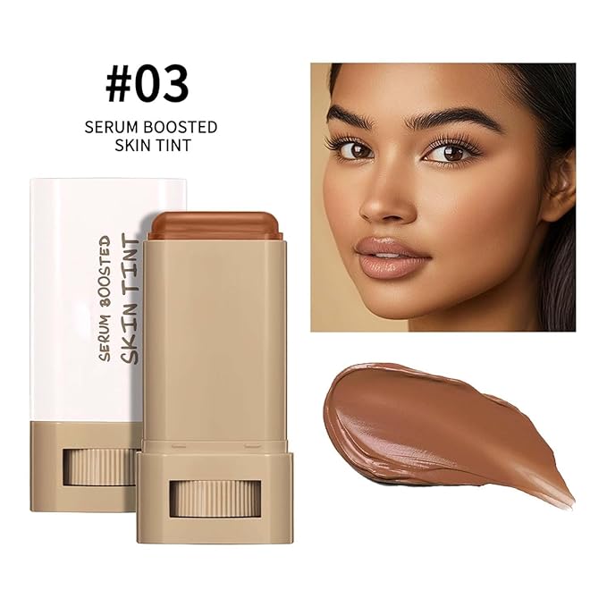 Beauty Balm Serum Boosted Skin Tint – Hydrating Tinted Moisturizer, Lightweight Solid Tinted Foundation Stick for Flawless, Sheer to Medium Coverage, Radiant & Dewy Finish, All-Day Wear (3#, 1)-BrightBean Baby