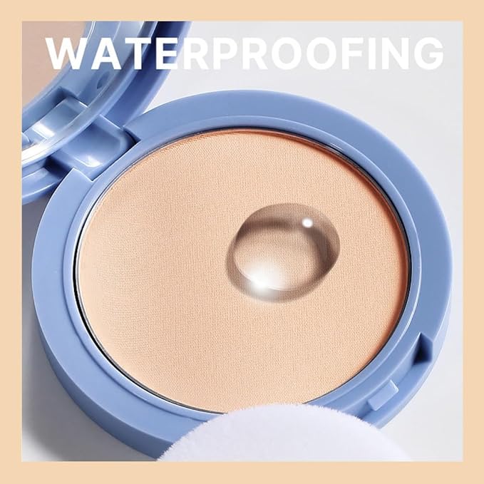 evpct Kaely Oil Control Pressed Face Powder, Get Smooth Flawless Fine Lines and Lightweight Finishing Foundation, Control Shine Long Lasting Waterproof Face Setting Powder Cosmetic, 07 True Beige-BrightBean Baby
