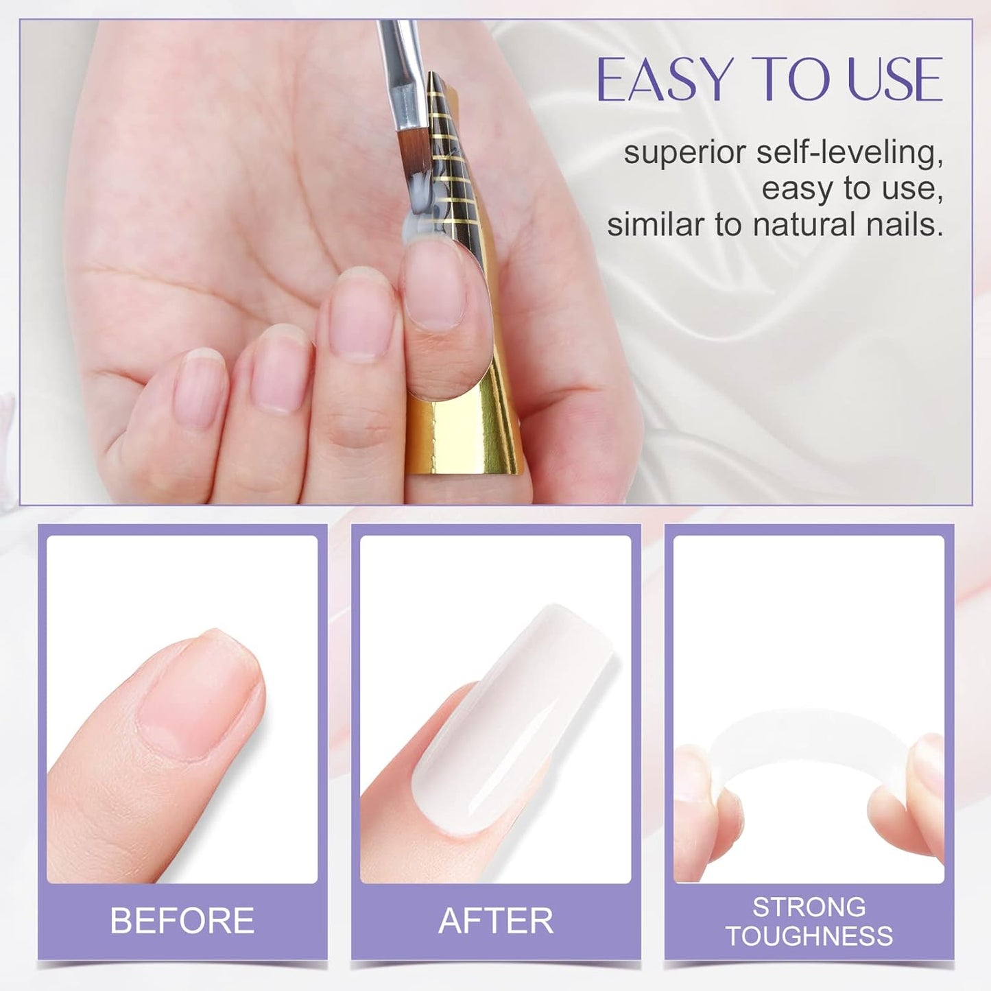 SAVILAND LED & U V Builder Nail Gel - 3.53 oz White Nail Extension for Professional Salon Gel Builder for Nails Hard Gel for DIY Nail Art Supplies Manicure Set, Gift for Women Ladies Girls-BrightBean Baby