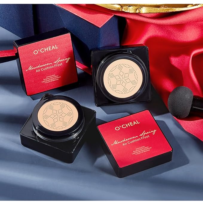 GL-Turelifes Mushroom Head Air Cushion CC Cream Foundation Water Feeling Flawless BB Cream Moisturizing Oil Control,lightweight & Smoothing Natural Face Concealer (H-01 Ivory, 0.53 Oz)-BrightBean Baby