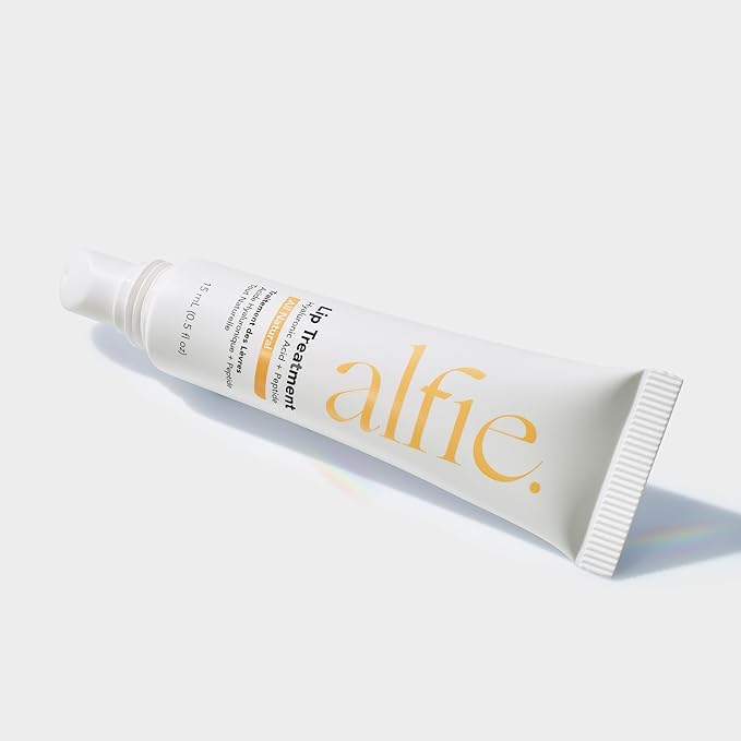 Alfie Hyaluronic Acid Lip Booster -Natural Flavor -15ml/0.5 Fl. Oz -Peptide Lip Treatment -Lip Plumper and Filler -Lip Serum and Moisturizer -Lip Volume Hydrating Treatment -Vegan Friendly, Non-Toxic-BrightBean Baby