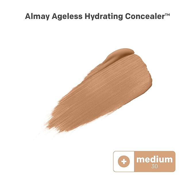 Almay Anti-Aging Concealer, Face Makeup with Hyaluronic Acid, Niacinamide, Vitamin C & E, Hypoallergenic-Fragrance Free, 030 Medium, 0.37 Fl Oz-BrightBean Baby
