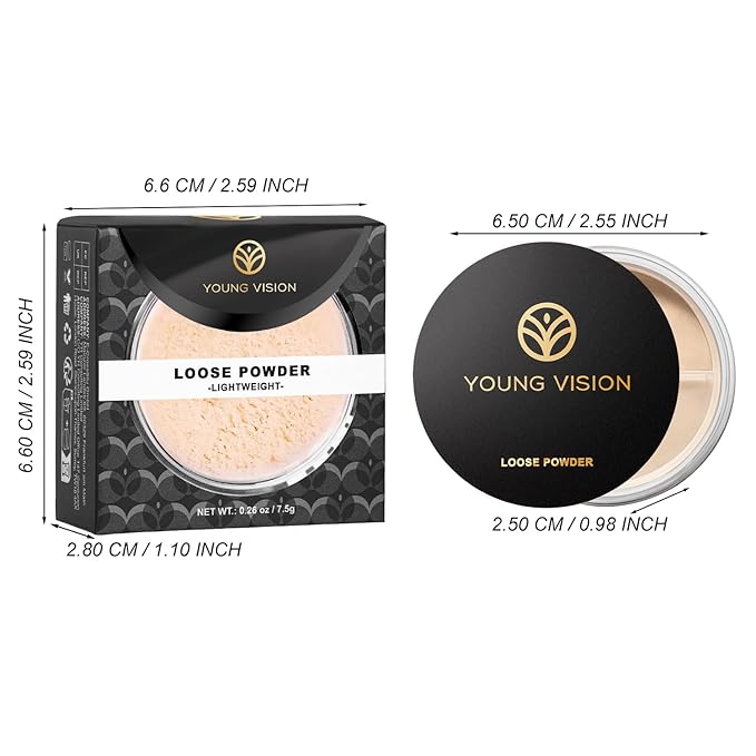 YOUNG VISION Flawless Finish Loose Powder - Translucent Setting Powder, Blurs Fine Lines & Imperfections, Lightweight, Long-Lasting, Suitable for All Skin Types, Makeup Essential…-BrightBean Baby