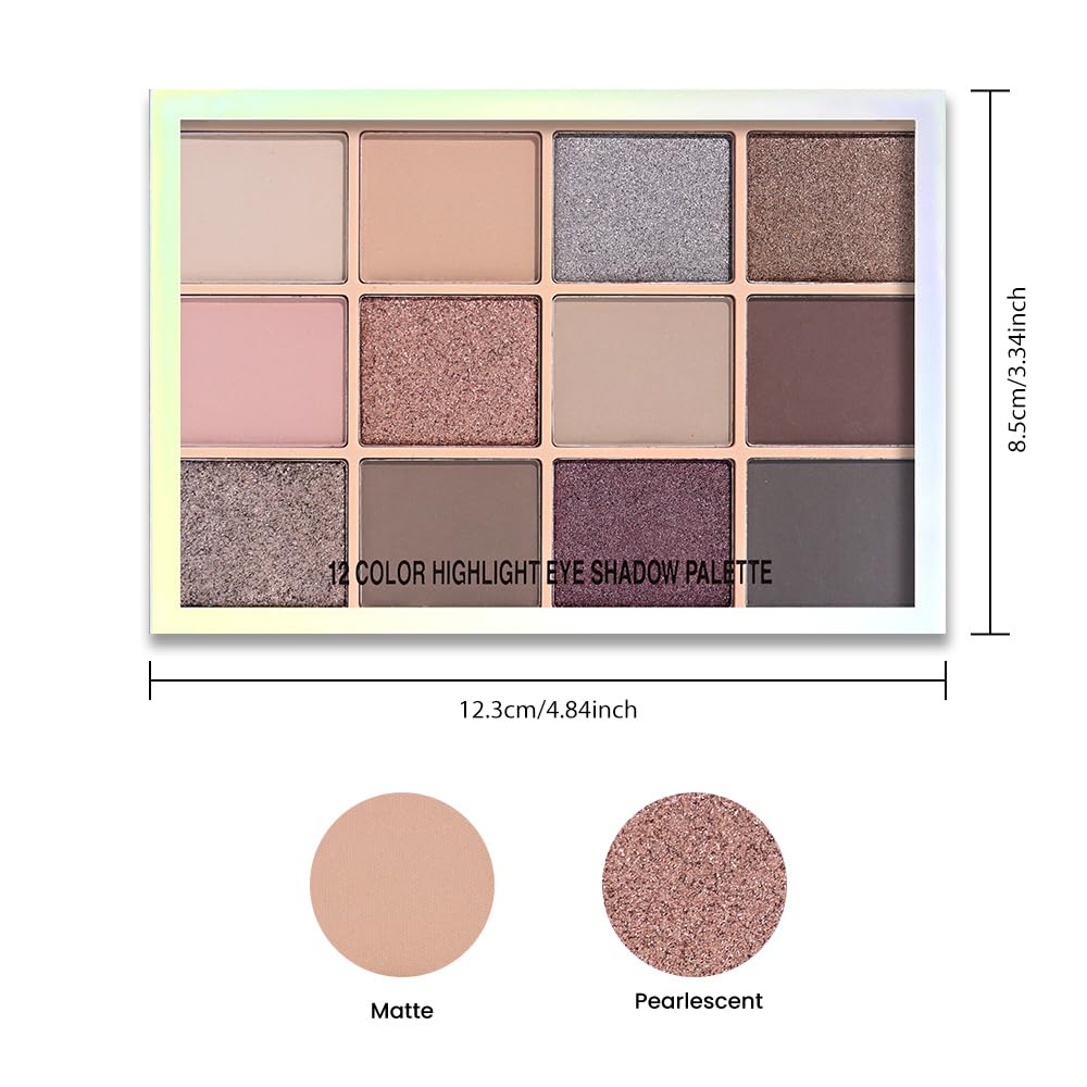 Eye Shadow Palette,Nude Silver Gray Cream Eyeshadow Makeup Pallets for Women Natural Eyeshadows for Eyes Long Lasting Naturing-Looking-BrightBean Baby