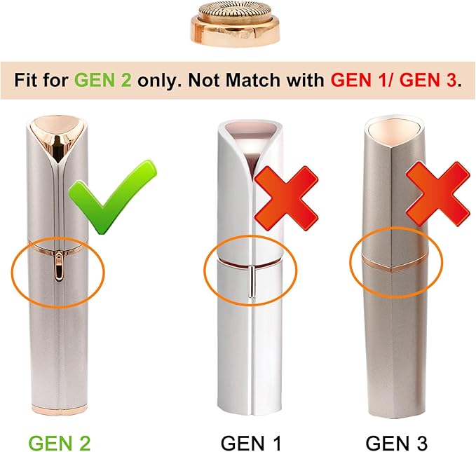 Facial Hair Remover Replacement Heads Gen 2 Double Ring Compatible with Flawless Facial Hair Removal Tool Generation 2