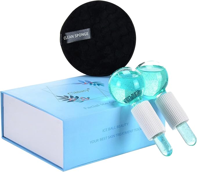 Ice Globes for Facials- Freezer Free Face Rollers with Essence for Daily Beauty Routines, Skin Massagers Globes Durable Quartz Glass for Reduce Puffiness Skin Cooling (Update Green)-BrightBean Baby