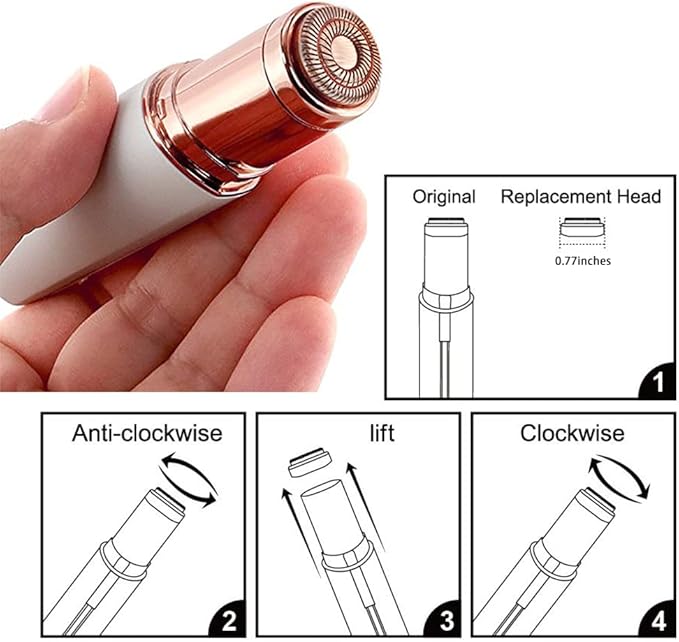 Facial Hair Remover Replacement Heads Gen 2 Double Ring Compatible with Flawless Facial Hair Removal Tool Generation 2