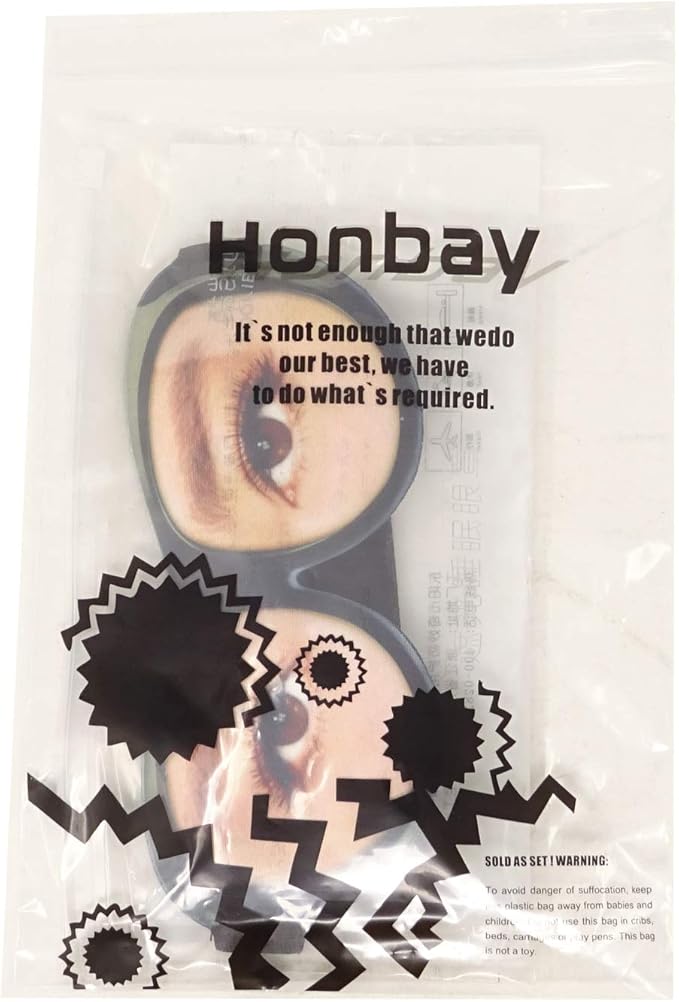 Honbay 3D Funny Eyeshade Soft Sleep Eye Mask with Adjustable Head Strap for Travel, Game, Party, Rest, Sleeping (Woman)-BrightBean Baby