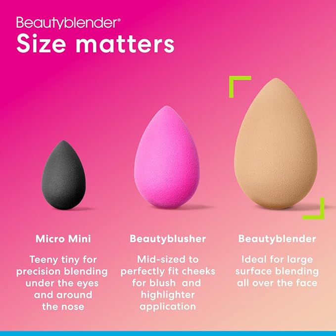 Beautyblender® | Nude Beige Beauty Blender Makeup Sponge, Super-Soft Foam Easily Blends Foundations, Powders & Creams, Made in USA, Reusable, Washable, Streak Free Application, Vegan, Cruelty Free-BrightBean Baby