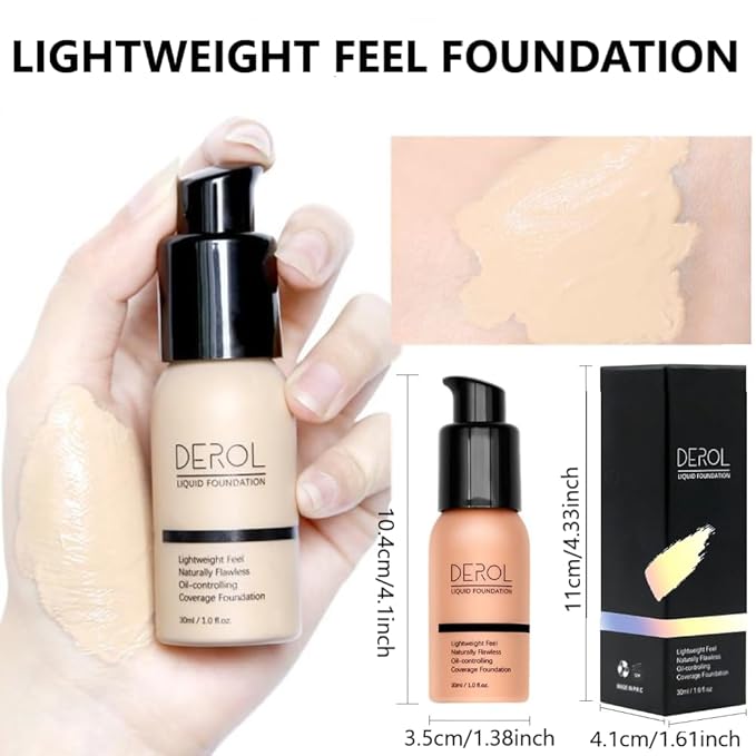 Foundation Full Coverage Liquid Foundation Cream - Lightweight Concealer - Suitable for All Skin Types (cappuccino 05)-BrightBean Baby
